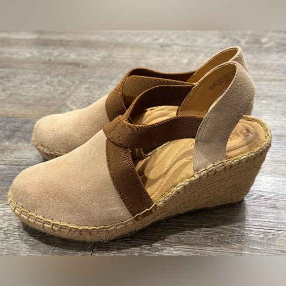 Born Women’s Meade Sandal size 7 Suede Wedge Platform Espadrille Tan Bro… - Picture 3 of 8
